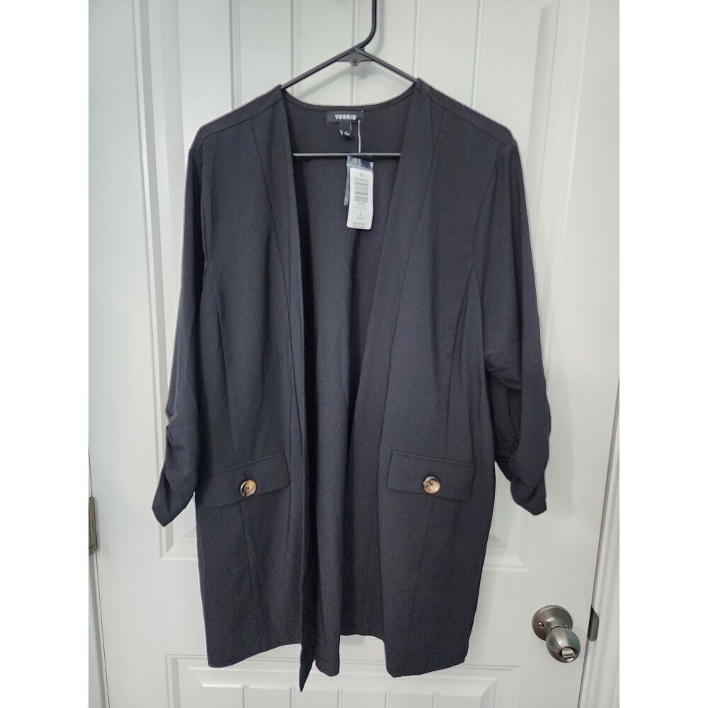 NEW! Torrid Black Crepe Open Front Jacket Plus Size 1